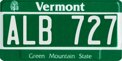 VT license plate ALB727