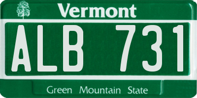 VT license plate ALB731