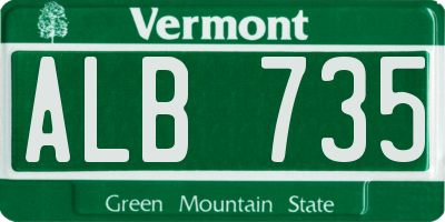 VT license plate ALB735