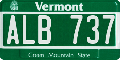 VT license plate ALB737