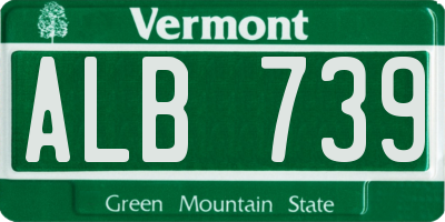 VT license plate ALB739