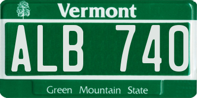 VT license plate ALB740