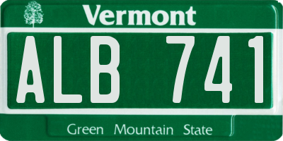 VT license plate ALB741