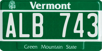 VT license plate ALB743