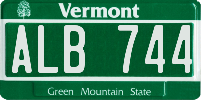 VT license plate ALB744