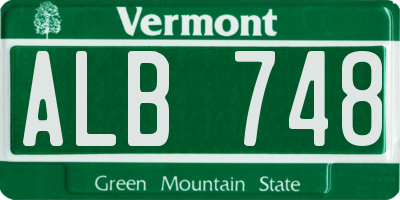 VT license plate ALB748