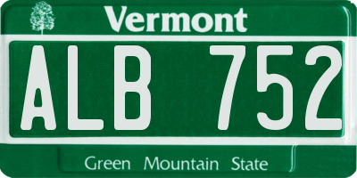VT license plate ALB752