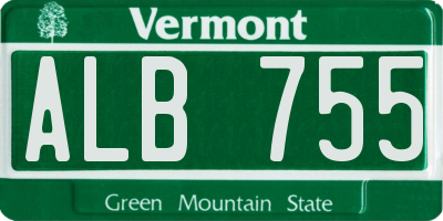 VT license plate ALB755