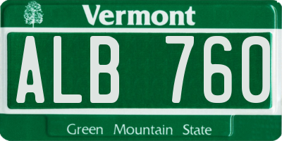 VT license plate ALB760