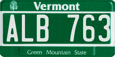 VT license plate ALB763