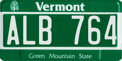 VT license plate ALB764