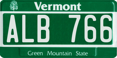VT license plate ALB766