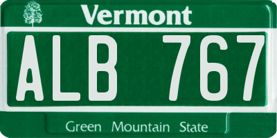 VT license plate ALB767