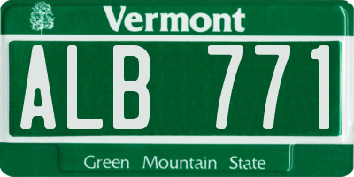 VT license plate ALB771