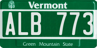 VT license plate ALB773