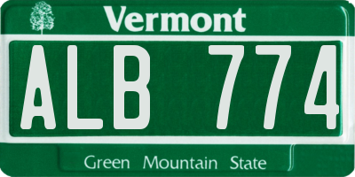 VT license plate ALB774