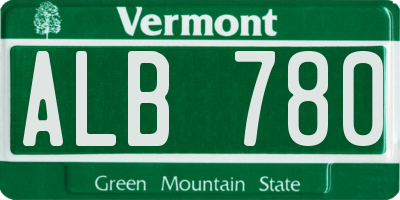 VT license plate ALB780