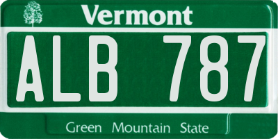 VT license plate ALB787