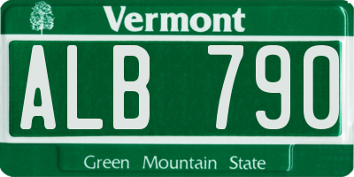 VT license plate ALB790