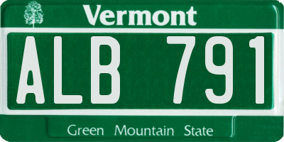 VT license plate ALB791