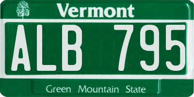 VT license plate ALB795