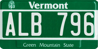 VT license plate ALB796