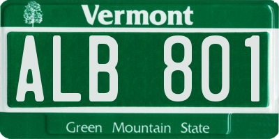 VT license plate ALB801