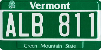 VT license plate ALB811