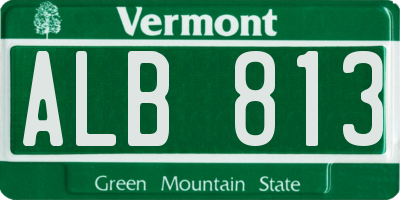 VT license plate ALB813