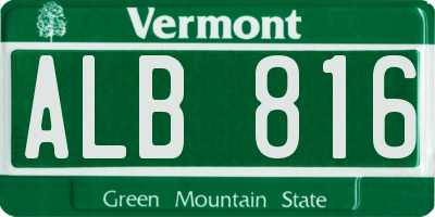 VT license plate ALB816