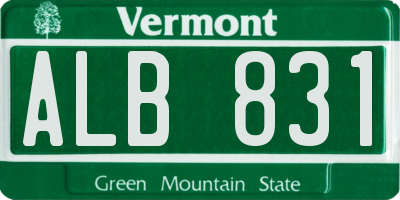 VT license plate ALB831