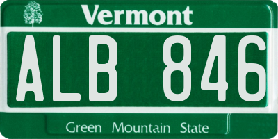 VT license plate ALB846