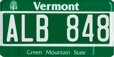 VT license plate ALB848
