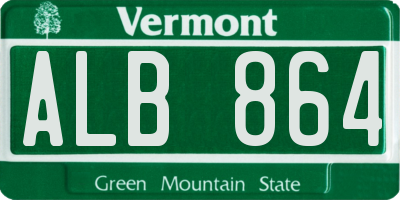 VT license plate ALB864