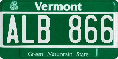 VT license plate ALB866