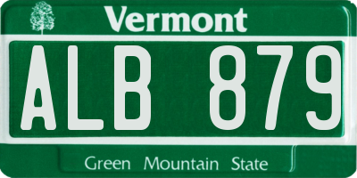 VT license plate ALB879