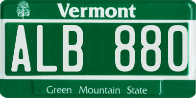 VT license plate ALB880