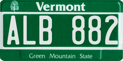 VT license plate ALB882