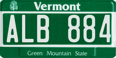 VT license plate ALB884