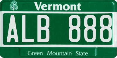 VT license plate ALB888