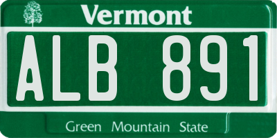VT license plate ALB891