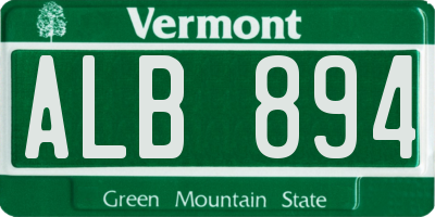 VT license plate ALB894