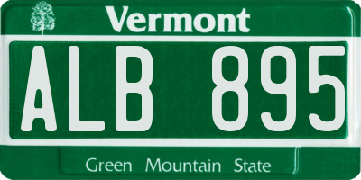 VT license plate ALB895