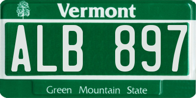VT license plate ALB897