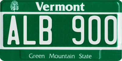 VT license plate ALB900