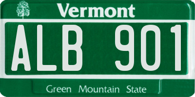 VT license plate ALB901