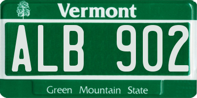 VT license plate ALB902