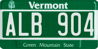 VT license plate ALB904