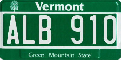 VT license plate ALB910