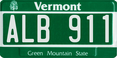 VT license plate ALB911